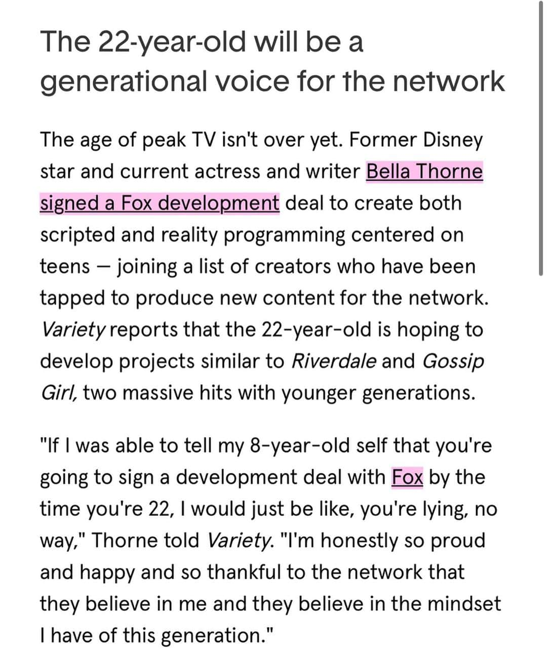 ベラ・ゾーンさんのインスタグラム写真 - (ベラ・ゾーンInstagram)「So honored to be be a generational voice for the network @foxtv 🙌」3月21日 7時19分 - bellathorne