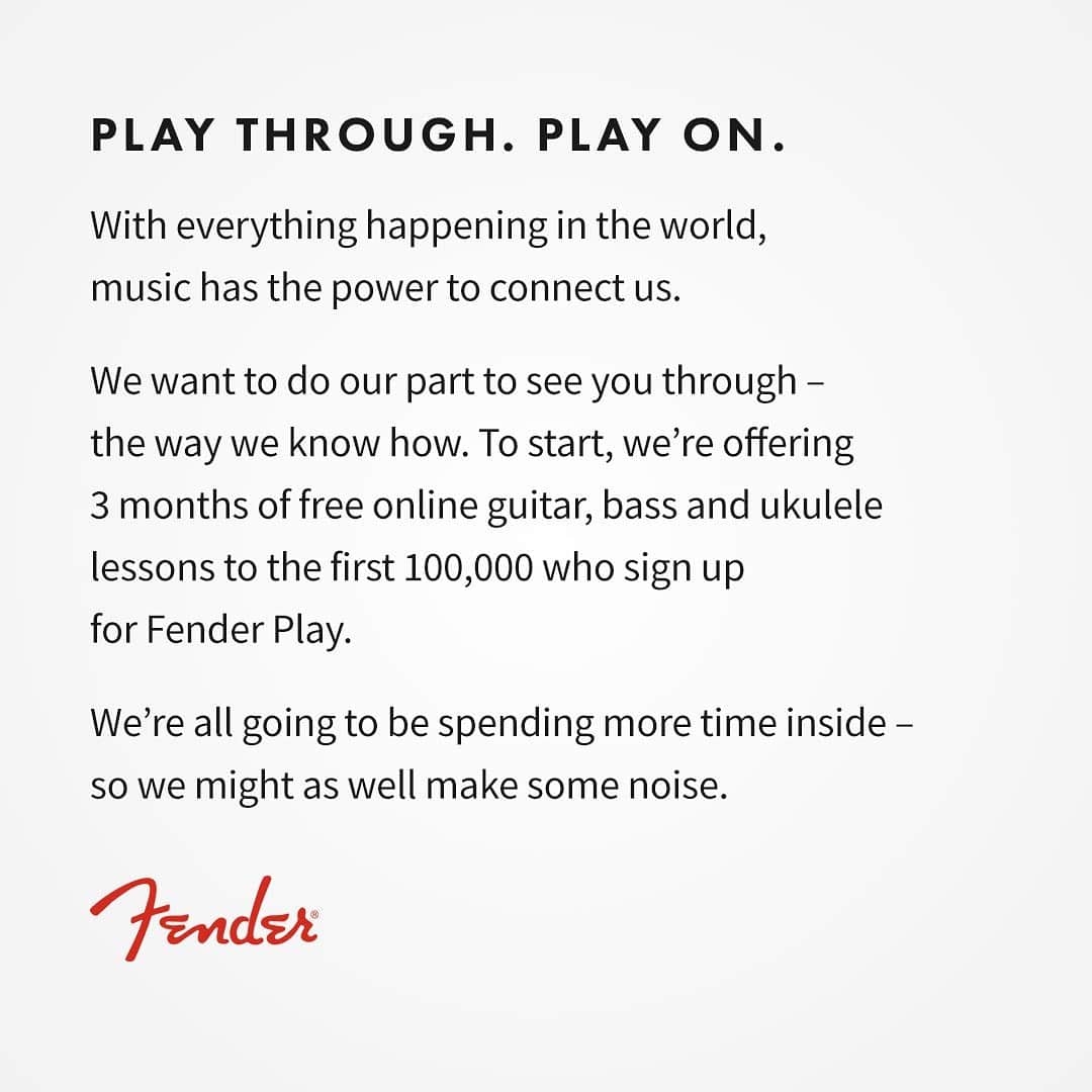 Fender Guitarさんのインスタグラム写真 - (Fender GuitarInstagram)「Visit the link in bio to get started. Let’s play through this together.」3月21日 7時44分 - fender