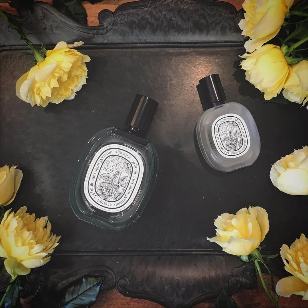 畑野ひろ子のインスタグラム：「@diptyque  ローズシリーズ。オードトワレとヘアスプレー🌹 香りでテンションを上げて😊」