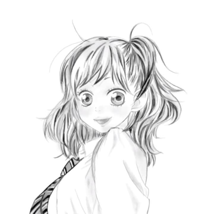 のインスタグラム：「♡ ♡ ︎💕︎🐰本日のイラスト🐰︎💕︎ だいすきな『アオハライド』双葉ちゃん描きました🍀 ［制作時間3:03］ ♡ ♡  #咲坂伊緒 先生 #アオハライド  #モーニング娘20 #morningmusume20 #牧野真莉愛」