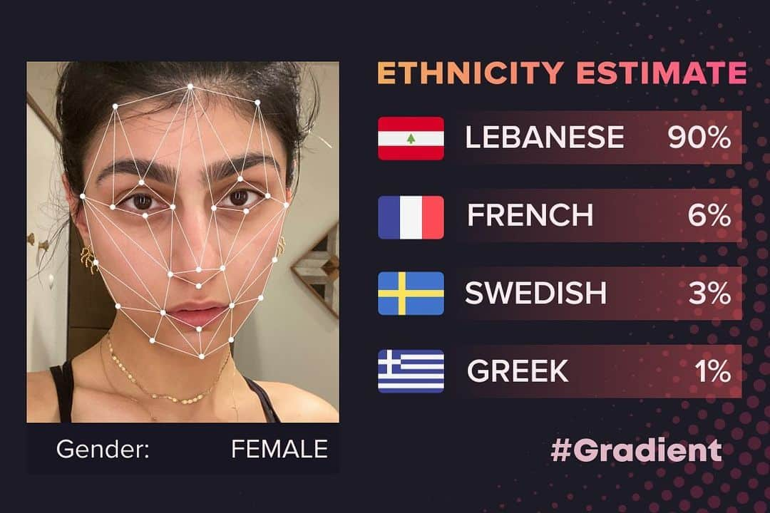 ミア・ハリファさんのインスタグラム写真 - (ミア・ハリファInstagram)「You need to try this Gradient app! More accurate than 23 and Me as it nailed the 3% Swedish in me 😛😂 ...but is Greek or Lebanese to blame for the brows 🧐 #gradient #gradientpartner #dna」3月18日 3時49分 - miakhalifa