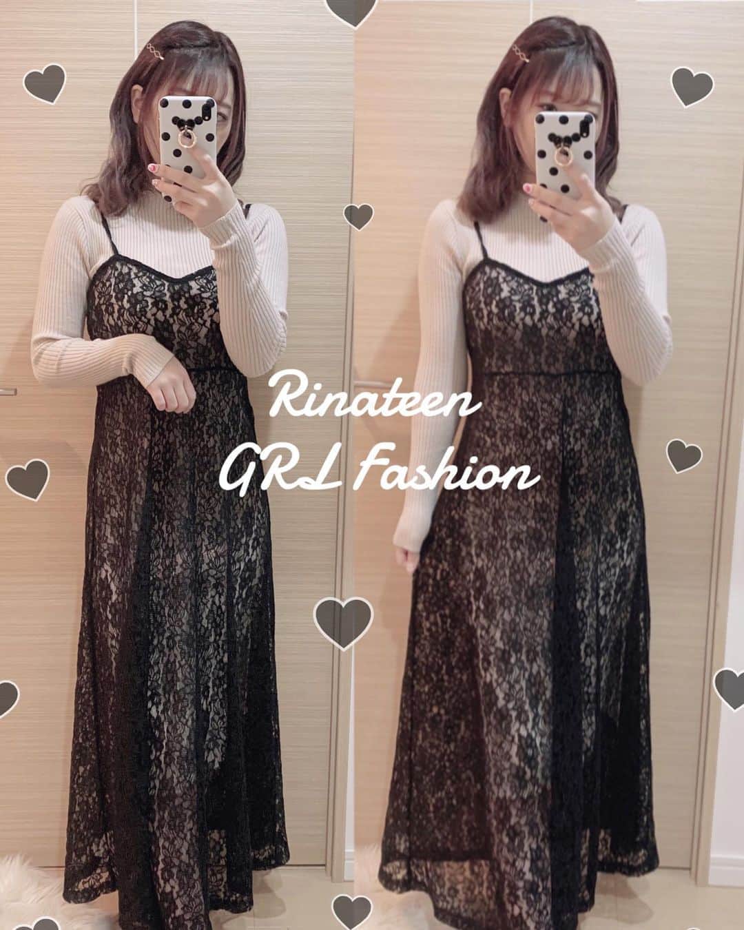 りなてぃんさんのインスタグラム写真 りなてぃんinstagram ୨୧ こんばんは 久しぶりのプチプラファッション紹介 先日youtubeで紹介したグレイルさんの ワンピース です ᴗ Grl Official ニット フラワーレースキャミ