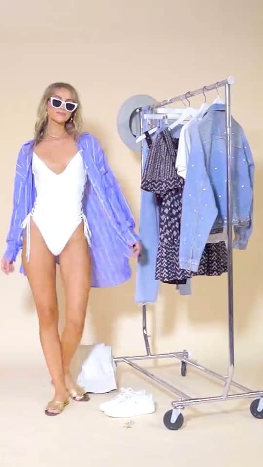 のインスタグラム：「Planet Blue Babe @majaelmstrom styles the RUTH TUNIC 3 ways. Which look would you wear? #shopplanetblue」