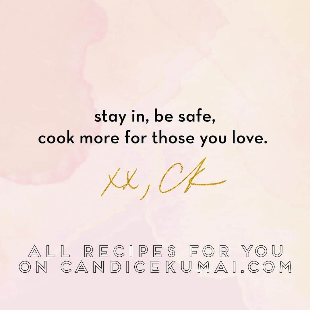 キャンディス・クマイさんのインスタグラム写真 - (キャンディス・クマイInstagram)「cooking, the single most selfless act (besides one other thing 🙃) you can do for another. .  please stay safe friends + try one of my top 10 most popular + delish recipes of all time, SWIPE FOR this week’s recipe ideas. cooking also relieves stress + keeps us all happy + calm xxx . + ASK ME ANYTHING in COMMENTS — what are you cooking!? What do you want to see more of? .  ALL of my recipes are free and available at candicekumai.com . No ads and no extra shit. just here to help xx 💋 ck」3月19日 3時04分 - candicekumai