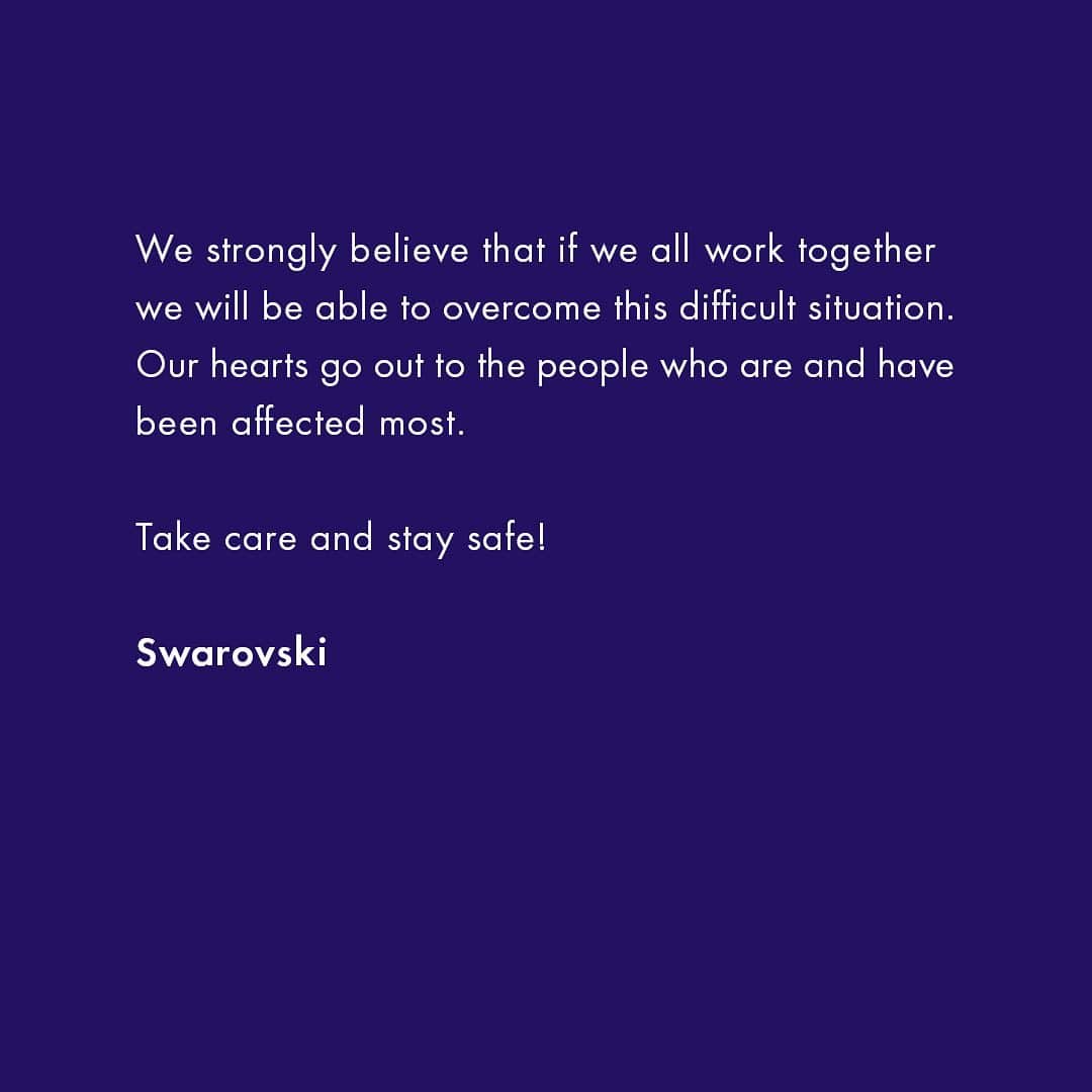 SWAROVSKIさんのインスタグラム写真 - (SWAROVSKIInstagram)「Message to our Swarovski community regarding the global outbreak and spread of COVID-19.」3月19日 3時05分 - swarovski