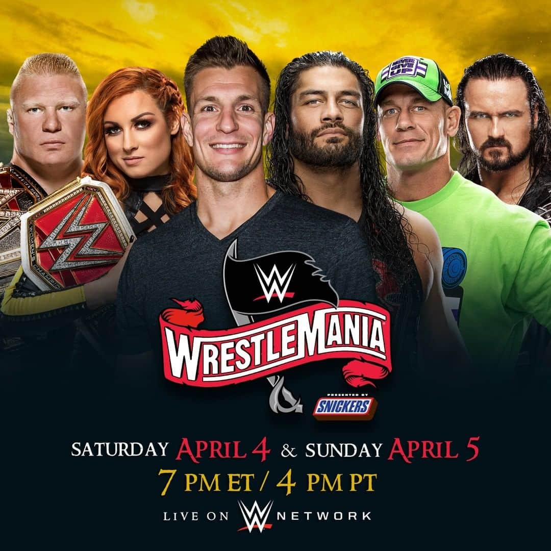 WWEさんのインスタグラム写真 - (WWEInstagram)「BREAKING: #WrestleMania 36 is now set for a historic two-night presentation on @wwenetwork with former New England @patriots @gronk hosting The #ShowOfShows at 7 p.m. ET/4 p.m. PT on Saturday, April 4, and Sunday, April 5!」3月19日 8時08分 - wwe