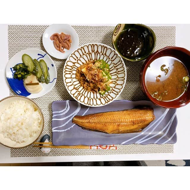 三島ゆかりさんのインスタグラム写真 - (三島ゆかりInstagram)「ツイッターに投稿してます #ゆかりんご飯 の記録投稿🍎🍚 和洋中バランス良く作ってますね💖👍 面倒臭くなると一気にパスタとパンの比率が高くなりますww😂 でも比較的パスタもパンもお昼に食べるものという感覚で、夜はご飯が食べたい人です😋✨ 最近お魚不足してる🐟 この写真たちはかなり前のやつです💦 #ご飯記録 #手料理 #和洋中 #料理好きな人と繋がりたい #夜はご飯 #パンとパスタは #手抜きランチ #お味噌汁 #赤だし派 #お漬物 #茄子ときゅうりのぬか漬け #大好き #納豆 #おくら #もずく #冷奴 #簡単副菜 #チーズパン #サラダ #パスタ #果物 #ポタージュ #instagood #instalike #instafood #三島ゆかり #ゆかりんご #follow」3月19日 9時56分 - apple340