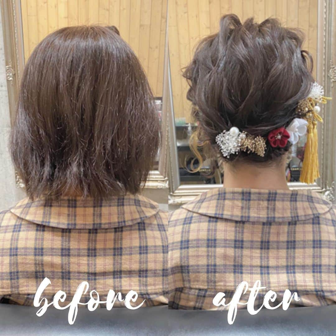 瀧本芹奈さんのインスタグラム写真 - (瀧本芹奈Instagram)「. . ボブでもフルアップできます！ ※ヘアアクセ重要◎◎◎ . お花を少しつけるだけで華やかに🌸♡ . . . 三宮でヘアセット・ヘアアレンジなら お任せ下さい！！ . . . . by @serina_takimoto 御予約・ご相談は直接お願いします！ . . #結婚式アレンジ #結婚式ヘアアレンジ #ヘアアレンジ #ヘアセット #二次会アレンジ #二次会ヘアアレンジ #編み下ろしアレンジ #ヘアアレンジ動画 #ヘアアレンジ #セルフアレンジ動画 #簡単アレンジ動画 #パーティーヘア #編みおろし #編みおろしヘア #卒業式ヘア #袴髪型 #袴ヘア #着物 #卒業式 #三宮ヘアアレンジ #三宮ヘアセット #三宮美容院 #三宮美容室 . #セリナアレンジ #セリナアレンジ動画」3月19日 11時10分 - serina_takimoto