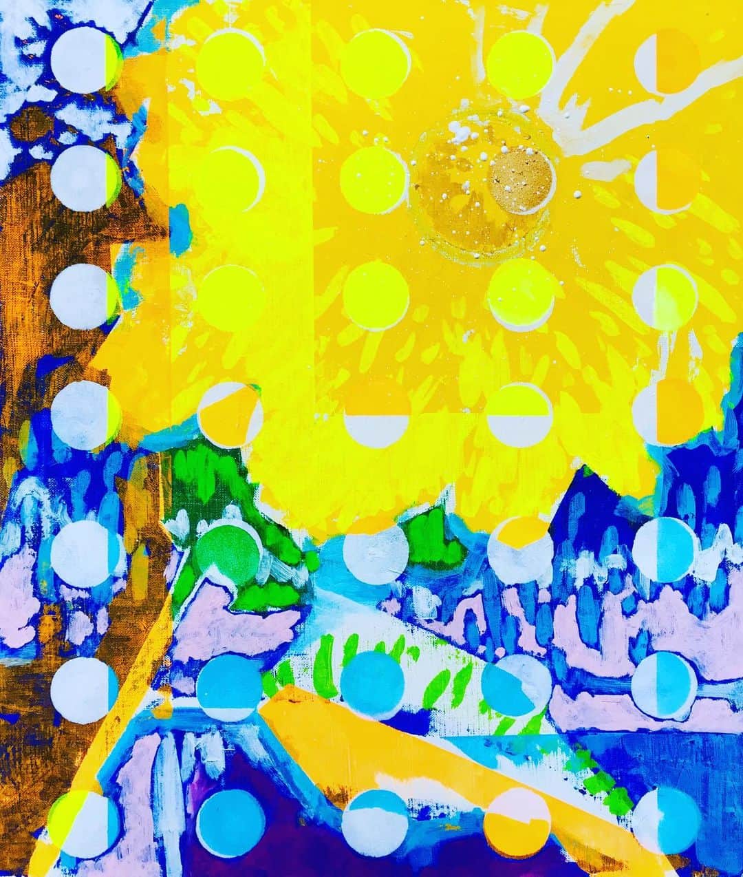 LOOTONEのインスタグラム：「LOOTONE Artwrok 2020 "Yellow flower"  Size : F10(530×455mm)」