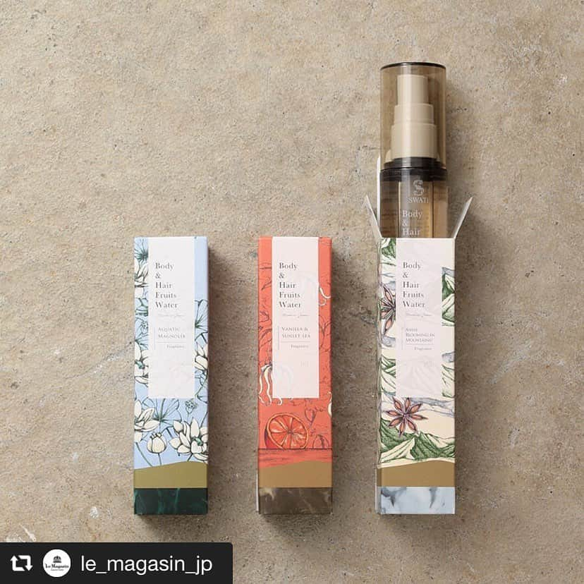 SWATi Officialさんのインスタグラム写真 - (SWATi OfficialInstagram)「#repost @le_magasin_jp 【SWATi】 Body & Hair Fruits Water . SWATi（スワティー）MARBLE labelから新商品「ボディ&ヘアフルーツウォーター」が登場！ . きめ細かなミストが肌と髪に潤いを与えてくれます。 肌に潤いを与えてくれる果実水（温州みかんと国産ゆず）と、お肌のキメを整えてくれるコメヌカエキスを配合。 . お気に入りの香りで潤って、気分転換やリフレッシュにも◎ . こちらをお買い上げのお客様にSWATiオリジナルフラットポーチを1本につき1つプレゼント中！（先着順の為、無くなり次第となります。） . ポーチはシンプルなデザインで、ミストもすっぽり入るサイズです。 . #lemagasin#ルマガザン#swati#swatimarble#bodyandhairmist#ボディアンドヘアミスト#ヘアミスト#ボディミスト#潤い#ツヤ#リフレッシュ#気分転換#先着プレゼント#marblelabel」3月19日 21時30分 - swati_official