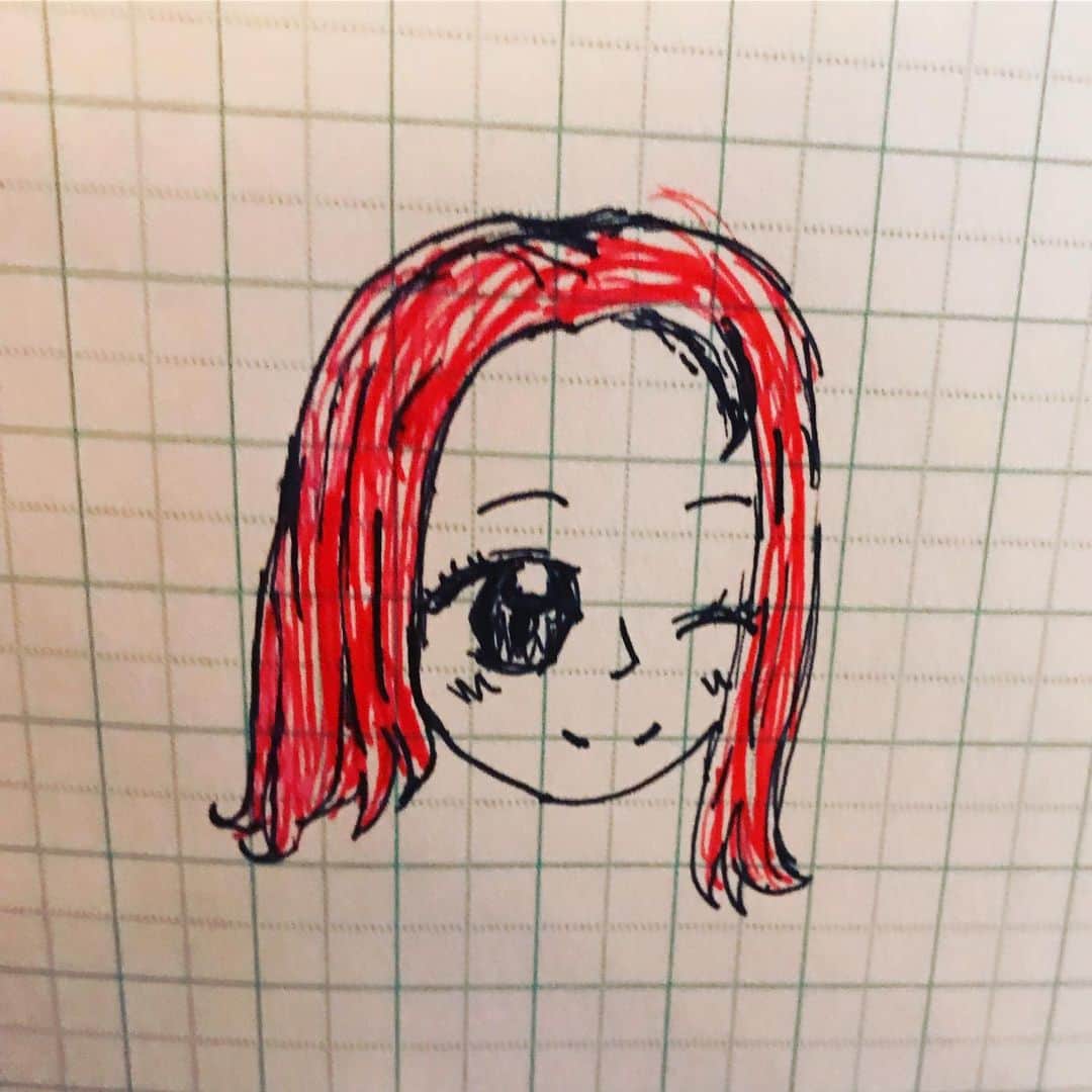 ほな・いこかのインスタグラム：「野上絹代さんの娘ちゃんが似顔絵描いてくれました。お絵かき上手。」