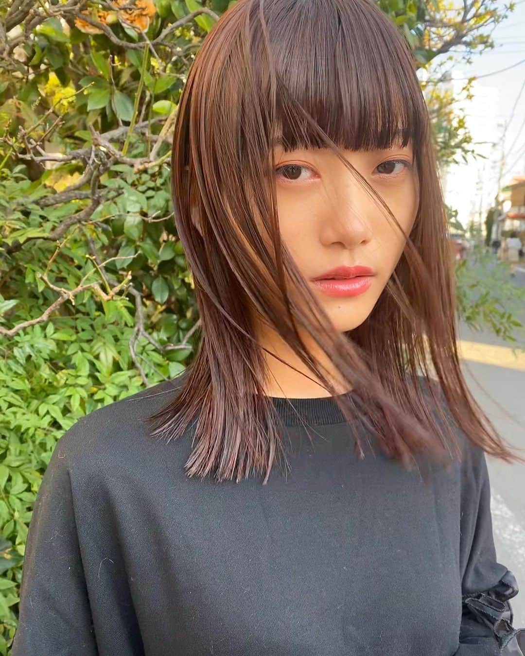 高橋有紀のインスタグラム：「ひこちゃんばっさり切って赤みカラー❤︎こんなに短いの珍しい！ #lysa_yuki」