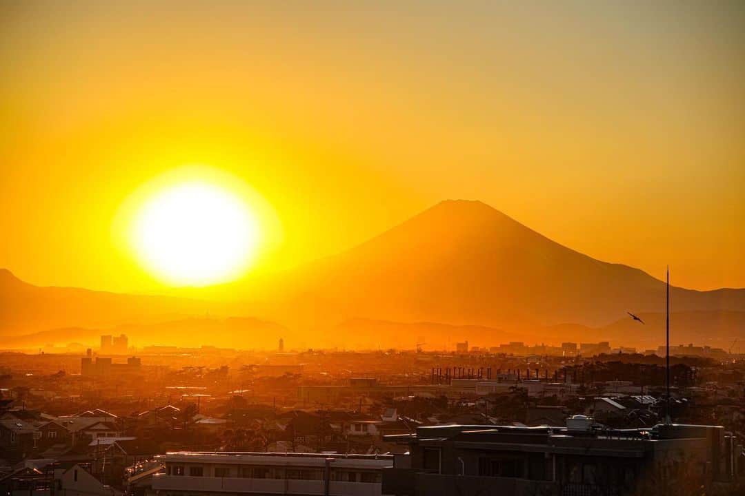 つるの剛士さんのインスタグラム写真 - (つるの剛士Instagram)「今日、ばいばい。  #藤沢　#富士山 #サンセット #自宅窓から #つるカメラ」3月20日 19時58分 - takeshi__tsuruno