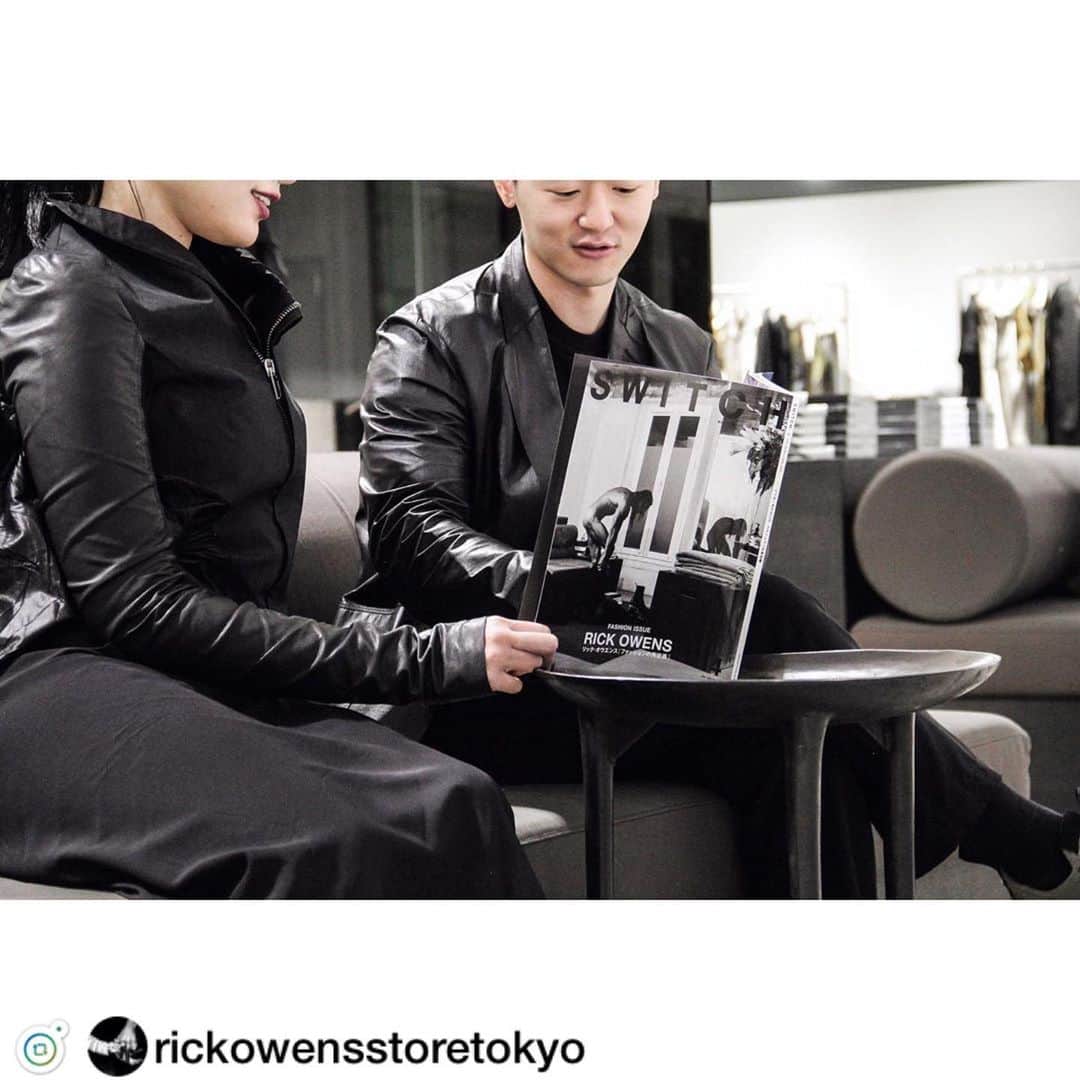 のインスタグラム：「Repost from @rickowensstoretokyo . SWITCH MAGAZINE RICK OWENS ISSUE OUT ON MARCH 20TH #RICKOWENS #RICKOWENSSS20 #RICKOWENSTOKYO #switch_magazine」