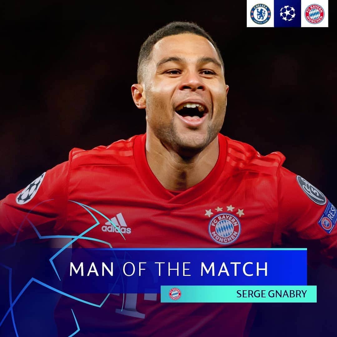 UEFAチャンピオンズリーグさんのインスタグラム写真 - (UEFAチャンピオンズリーグInstagram)「Two-goal Bayern hero Serge Gnabry claims #UCLMOTM! ⚽️⚽️⁣ ⁣ 👉 Gnabry will be among the candidates in tomorrow's vote where 𝘆𝗼𝘂 crown Player of the Week 🥇 ⁣ ⁣ #UCL」2月26日 7時22分 - championsleague