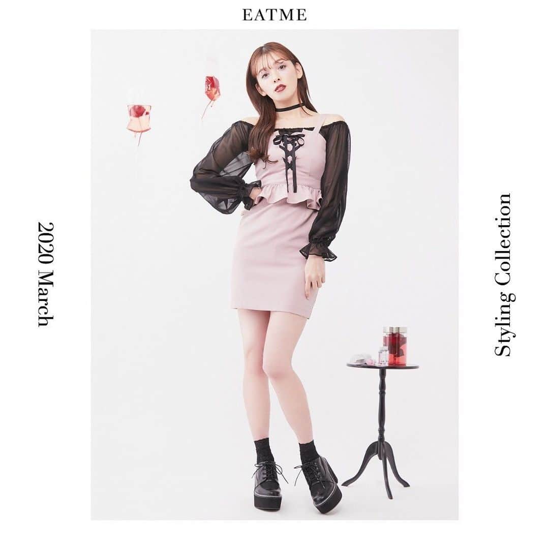 EATMEさんのインスタグラム写真 - (EATMEInstagram)「2.26 update… #EATME #MARCH  #LOOK #COLLECTION #📖 #MEDICALMAID @maotin1019  身長🚺:169cm シューズ➡︎発売中 ワンピース➡︎3月発売予定 チョーカー、ソックス➡︎参考商品 . オフショルブラウスペプラムレイヤードワンピース（ #ONEPIECE ） ¥13,000（＋tax） COLOR🎨:PNK.BLK.MIX SIZE📐:S.M . レースアップチュールコンビシューズ（ #SHOES ） ¥13,600（+tax） COLOR🎨:BLK.PNK.SLV SIZE📐:S（22.5cm) M（23.5cm）、L（24.5cm） . #EATME_COLLECTION #EATME #eatmejapan #イートミー」2月26日 13時48分 - eatme_japan