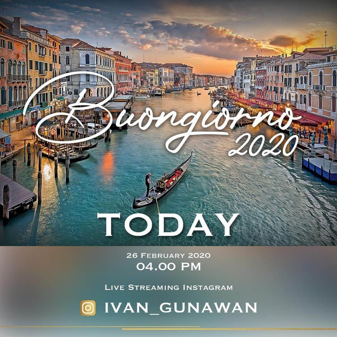 Ivan Gunawanさんのインスタグラム写真 - (Ivan GunawanInstagram)「. TODAY LIVE STREAMING INSTAGRAM @ivan_gunawan  At 4 PM ------------------------ “BUONGIORNO 2020” Fashion Show by @mandjha.ivangunawan & @khalif_menswear Raya Collections . Wednesday, 26th February 2020 04.00 PM - Finish At HALLF PATI UNUS Jakarta Selatan . #mandjhahijabbyivangunawan #mandjhaivangunawan #khalifmenswear #buongiorno2020 #rayacollections」2月26日 15時24分 - ivan_gunawan