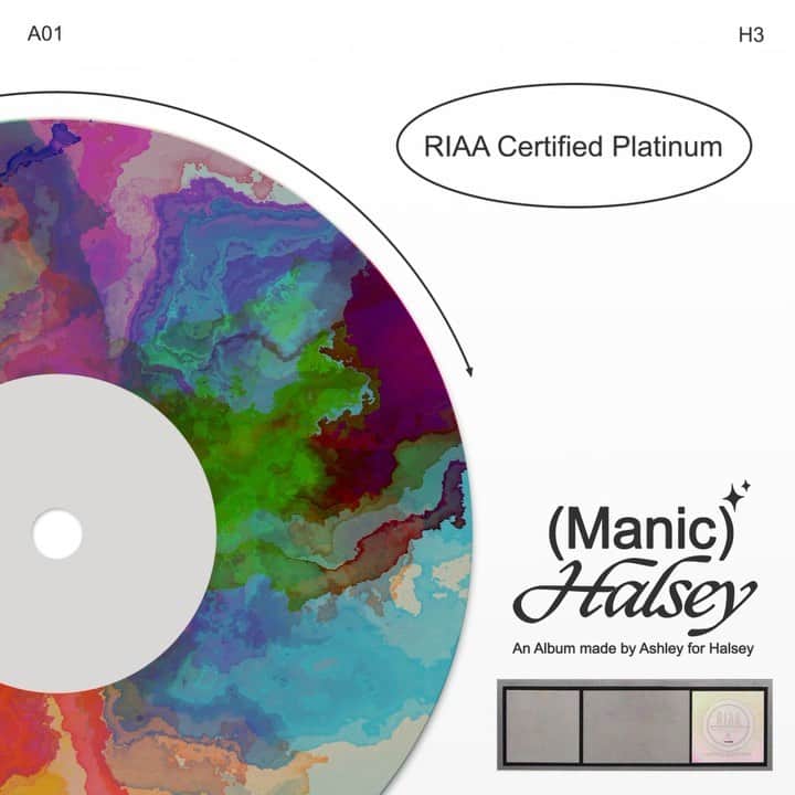 Halseyのインスタグラム：「Thank you for making Manic the first release of 2020 to be certified RIAA Platinum 🤍」