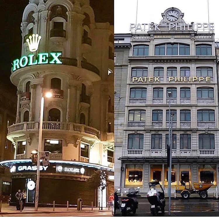 Daily Watchさんのインスタグラム写真 - (Daily WatchInstagram)「Which store would you enter first? 🤔 #Rolex or #Patek? Photo via @vertigo1983」2月27日 4時52分 - dailywatch