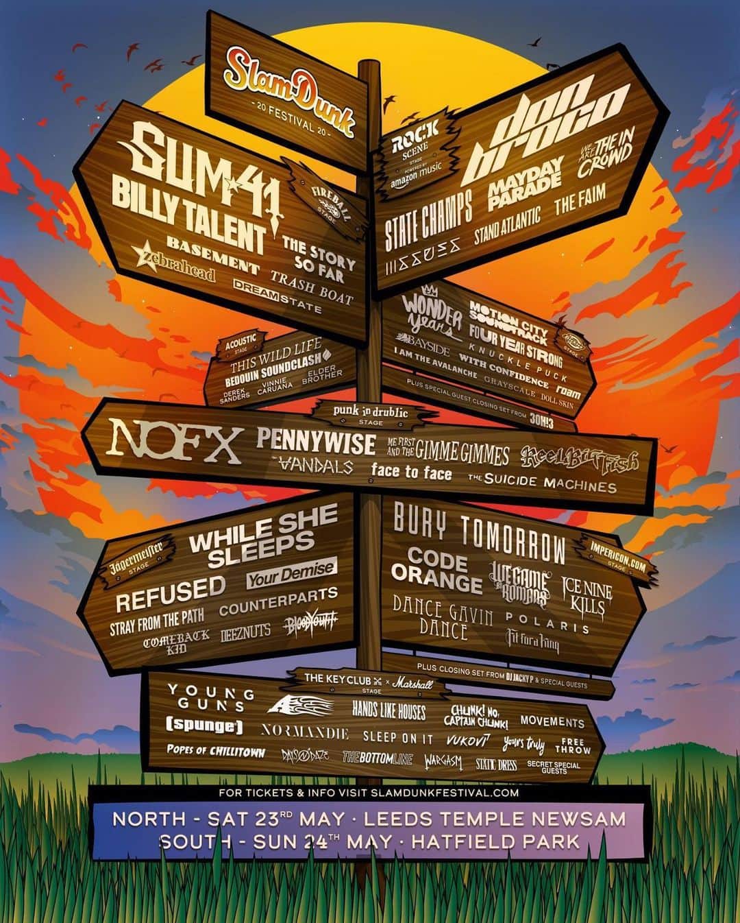 Don Brocoのインスタグラム：「@slamdunkmusic @amazonmusicuk stage with our guyz @statechampsny @maydayparade @wearetheincrowd @issues @standatlantic & @thefaim let’s gooooooooo #SDF20」