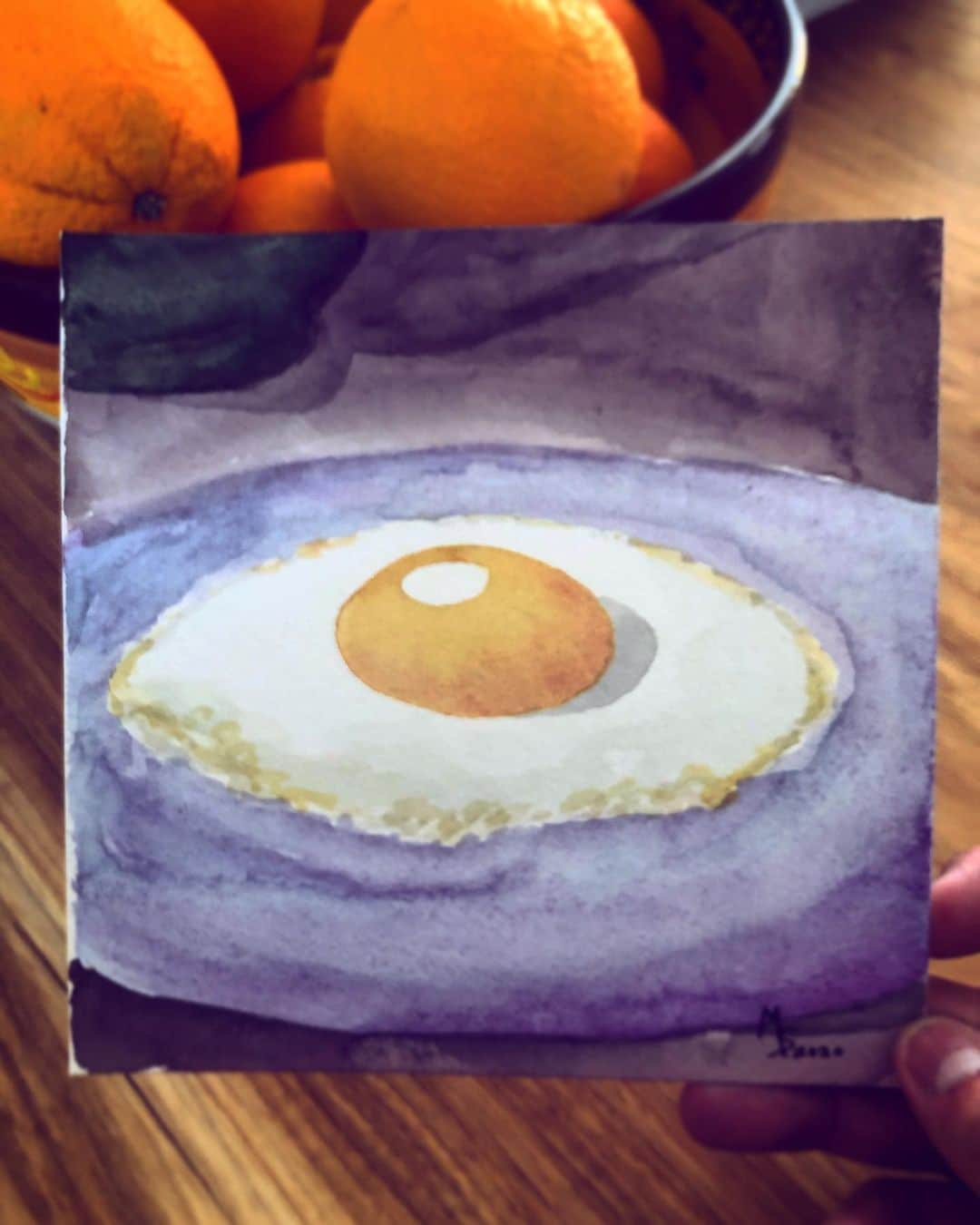 マックス・セットレージのインスタグラム：「Tamago  #watercolor」