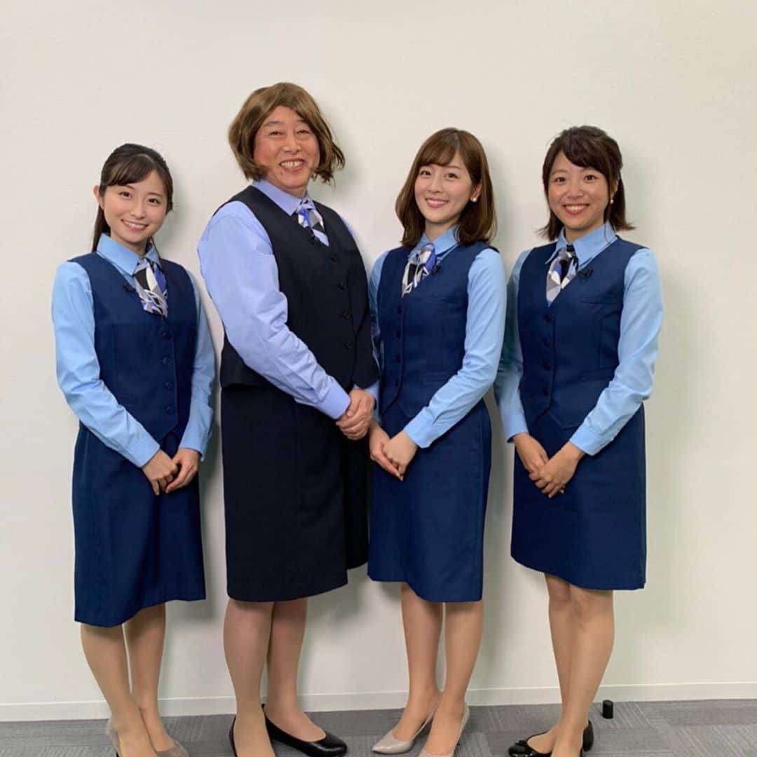 中村秀香のインスタグラム：「今週の #ギューン ↑ .  映画『 #架空OL日記 』 にちなんで、このような格好に！ .  タカ子先輩😆✨」