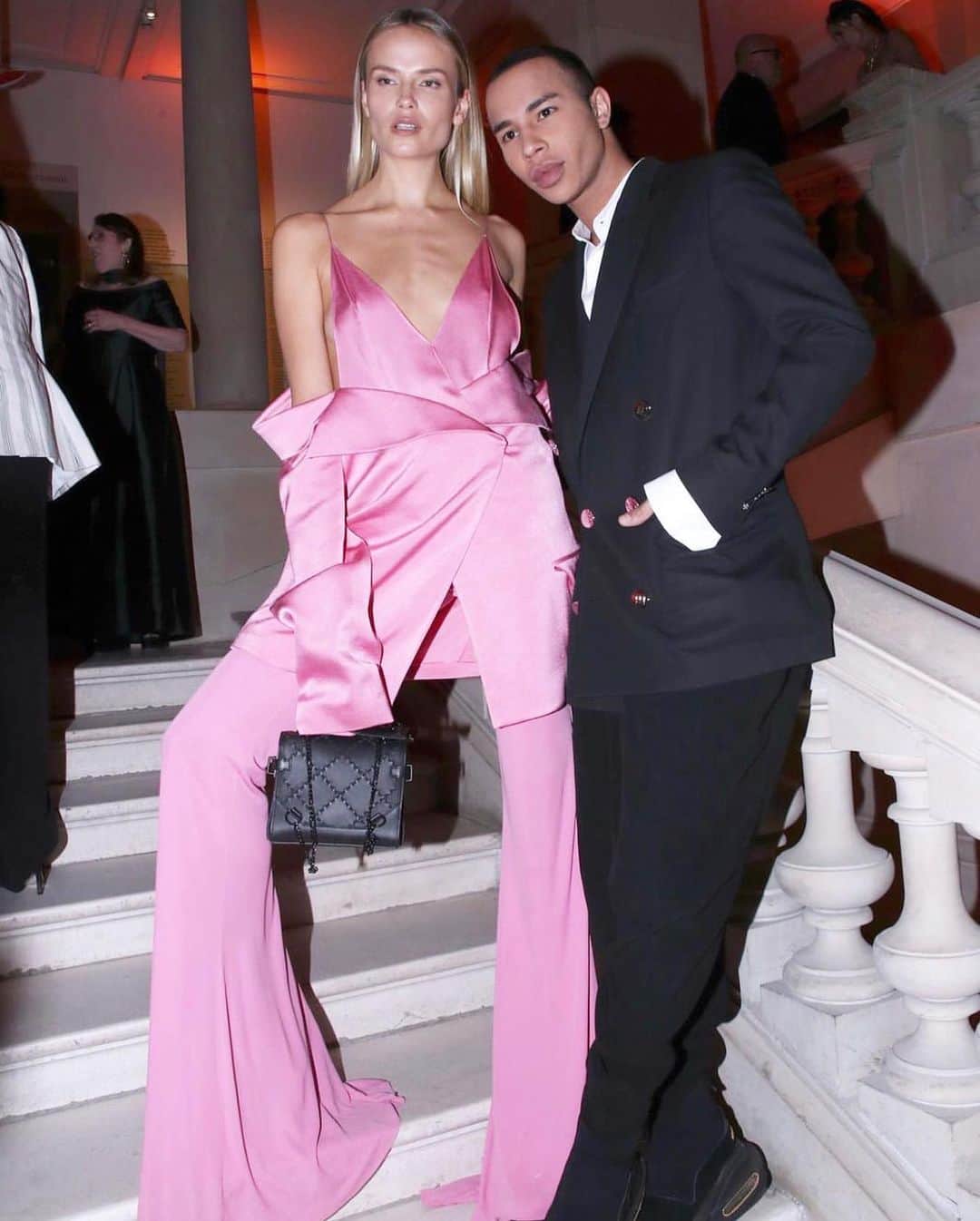 ナターシャ・ポーリーのインスタグラム：「Opening Of @harpersbazaarus @glendabailey Exhibition “Harper’s Bazaar: First In Fashion” @olivier_rousteing @balmain」