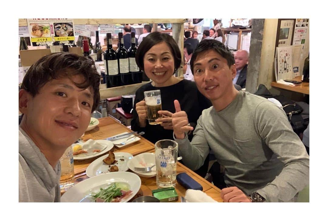 平中克幸のインスタグラム：「. もの凄い偶然といのか、元GYの鈴木さんと同じ職場の従兄弟と数年ぶりに会って初めて🍺を飲むという🤣 . . 家系の話しに花さが咲きました笑」