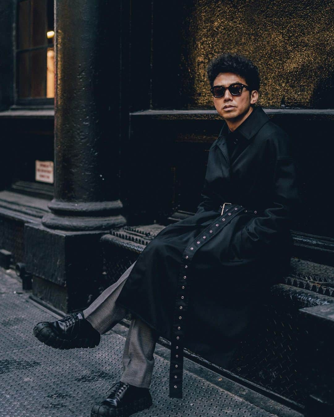 綾部祐二さんのインスタグラム写真 - (綾部祐二Instagram)「My butt hurts. photo by @selwyn.ramos  glasses: @jacquesmariemage  coat: @phoebesceline  shirts: @celine  pants: @rafsimons  shoes: @prada」2月28日 11時05分 - yujiayabe