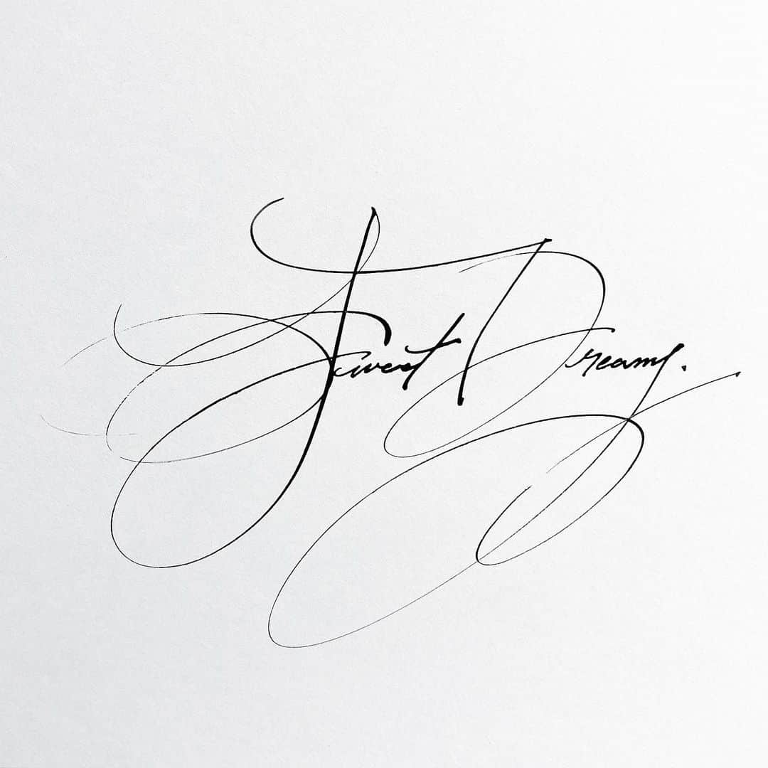 のインスタグラム：「Sweet Dreams😴🥱😴🥱😴 ・ #shogosekine #calligraphy」