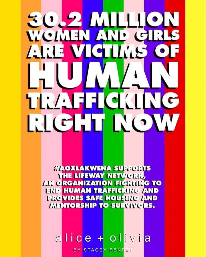 アナリン・マッコードのインスタグラム：「An estimated 30.2 million women and girls are victims of human trafficking right now. We must #StopHumanTrafficking. #AOxLakwena #StandUpSpeakOut  So grateful to @aliceandolivia + @lakwena for highlighting amazing organizations like @lifewaynetwork  #UnitedWeHeal ourselves and our planet.」