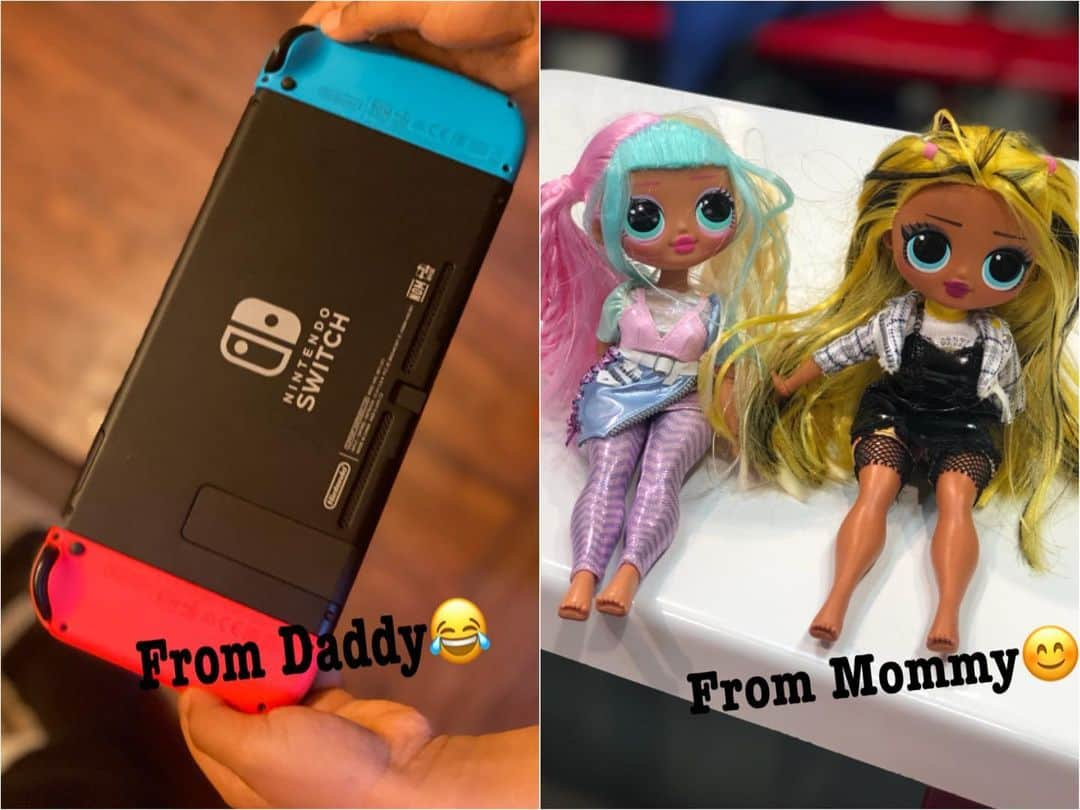 中鉢明子さんのインスタグラム写真 - (中鉢明子Instagram)「Daddy,#nintendoswitch is still a bit early for our daughter😂#but#IFeelYou #5years #daughter#birthdaypresents #LOLdolls 娘が欲しかったものをプレゼントするマミーと自分の思いばかりが先走るダディーのプレゼント💸　自分が小さい時欲しかったものを買ってあげたい気持ちは#わかった#けど事前に聞かれたら絶対止めていた#娘の誕生日プレゼント#5歳#アフリカで育ったダディー#ニューヨーク#国際結婚　#子育て#男親あるある？」2月28日 3時16分 - akiko_harlem