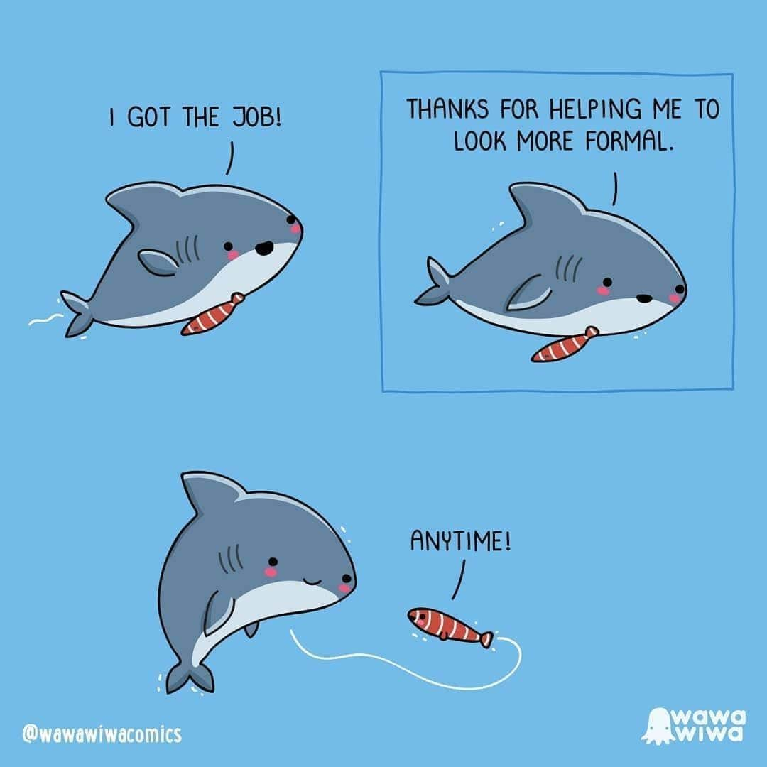 9GAGさんのインスタグラム写真 - (9GAGInstagram)「Formal shark doo doo doo doo doo doo⠀ ✍🏻 @wawawiwacomics⠀ -⠀ #doodle #shark #job #9gag」2月28日 4時01分 - 9gag