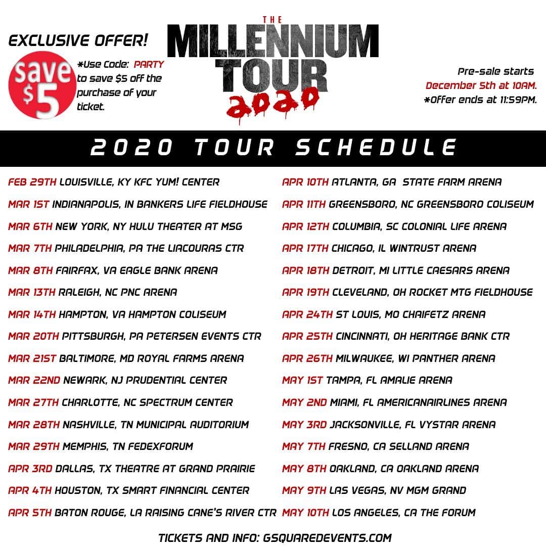 バウ・ワウさんのインスタグラム写真 - (バウ・ワウInstagram)「The BIGGEST tour of the year kicks off this Saturday in Louisville Kentucky, Sunday Indianapolis IN. Swipe left for tour schedule. Grab your tickets before they sell out!! Click link in bio. What city gone show out this year? #millenniumtour2020 #Bowwow #Omarion #Ashanti #Prettyricky #souljaboy and more....」2月28日 4時14分 - shadmoss