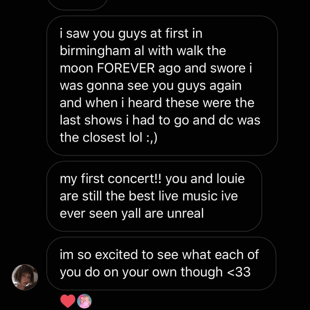 のインスタグラム：「Hey i know a lot of people are traveling for these shows and I just want to let you know how much we appreciate that! I know you’re taking time out of your lives to be with us and that means so so much to me! I hope you feel so much support from me too, I feel so grateful and lucky thank you guys so much 🧡💚❤️🤍💙」