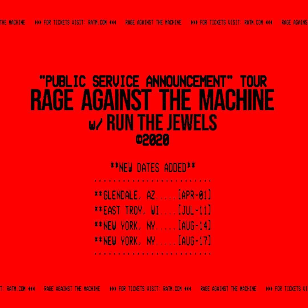 RAGE AGAINST THE MACHINEさんのインスタグラム写真 - (RAGE AGAINST THE MACHINEInstagram)「On sale now」2月28日 8時19分 - rageagainstthemachine