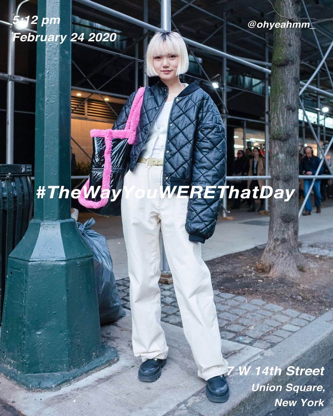 筒井心一のインスタグラム：「@ohyeahmm_ on 7 #West14thStreet at 5:12 pm, February 24 2020, #NewYork ﻿ #OutfitOfTheDay = #TheWayYouWEREThatDay #TWYWTD #ShinichiTsutsui」