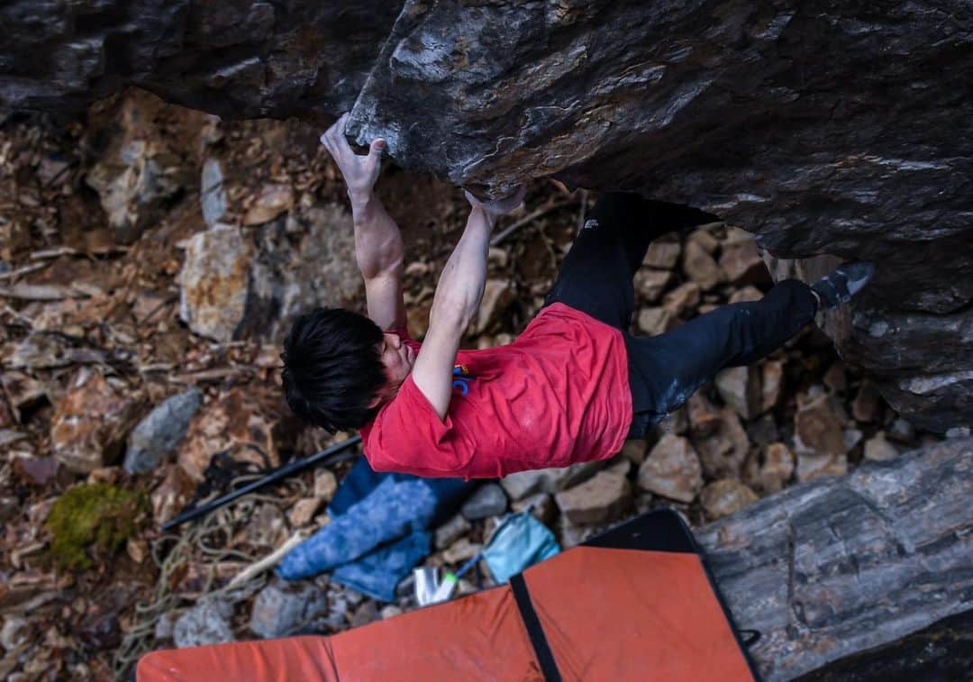 のインスタグラム：「🔝🔜. . pic @odamomo36  #climbing#bouldering#ボルダリング」