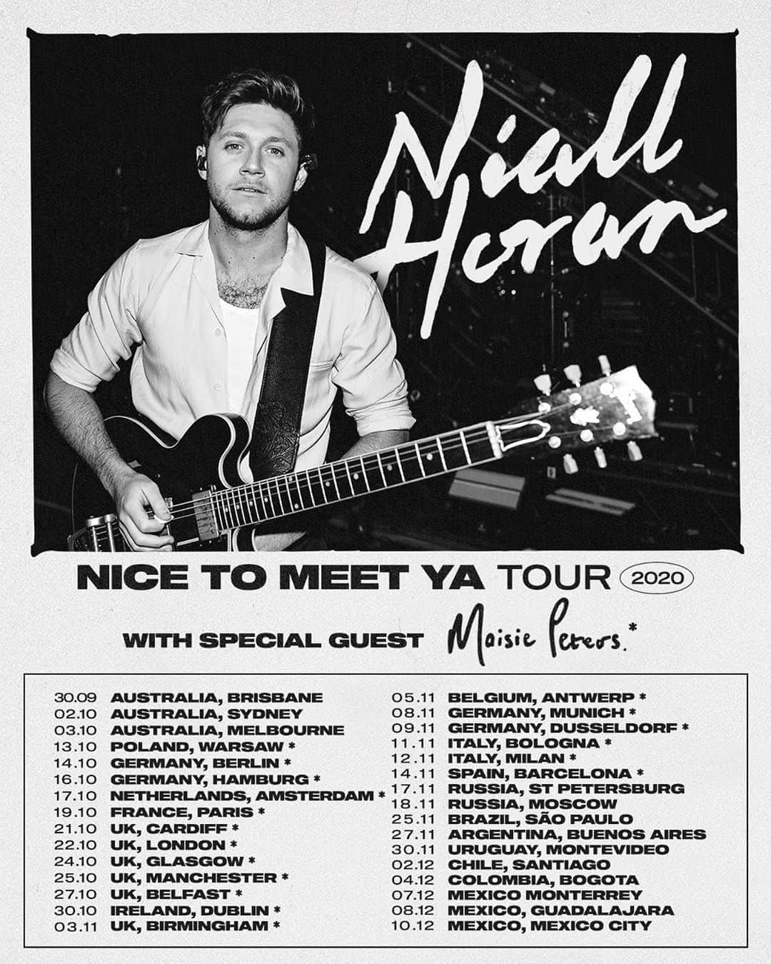 ナイル・ホーランのインスタグラム：「Here we goooooo! #NICETOMEETYATOUR is going international babyyyyyyy! Can’t wait to see you all  For all pre-sale and general on-sale info visit www.niallhoran.com」