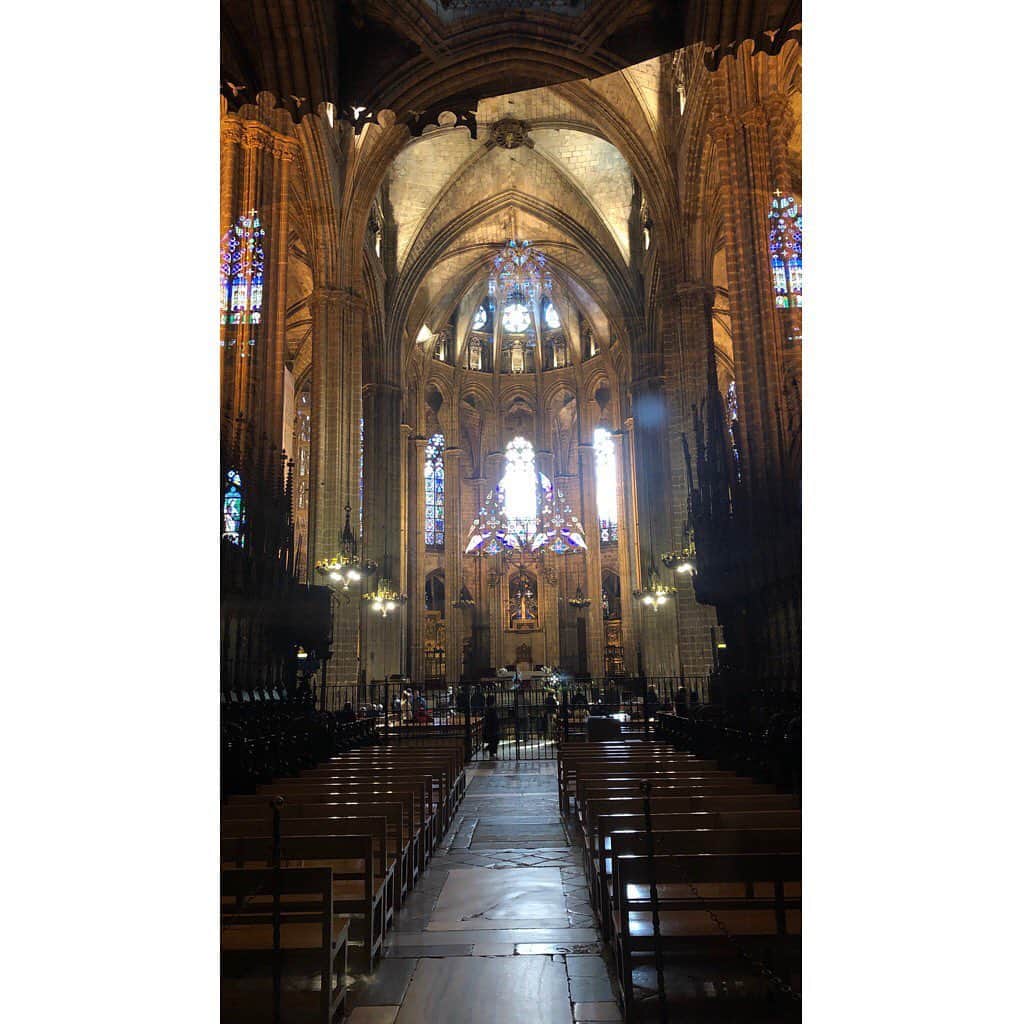 天見浩司のインスタグラム：「バルセロナ大聖堂（サンタ･エウラリア）は、歴史の重みを存分に感じる事ができておすすめ！ Cathedral of Santa Eulalia #スペイン #Spain」