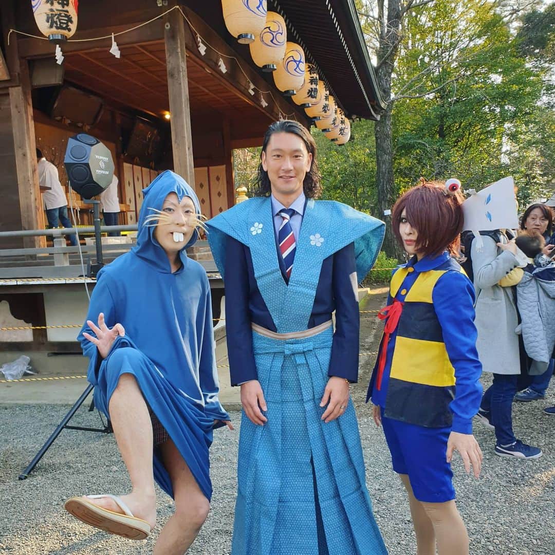 高萩洋次郎のインスタグラム：「皆さん体調いかがですか？  Jリーグ、異例の延期となりました。  皆さん各選手のインスタにお越し下さい。  #布多天神社 #まめまき #ゲゲゲの鬼太郎  #FC東京  #高萩洋次郎  #takahagiyojiro」
