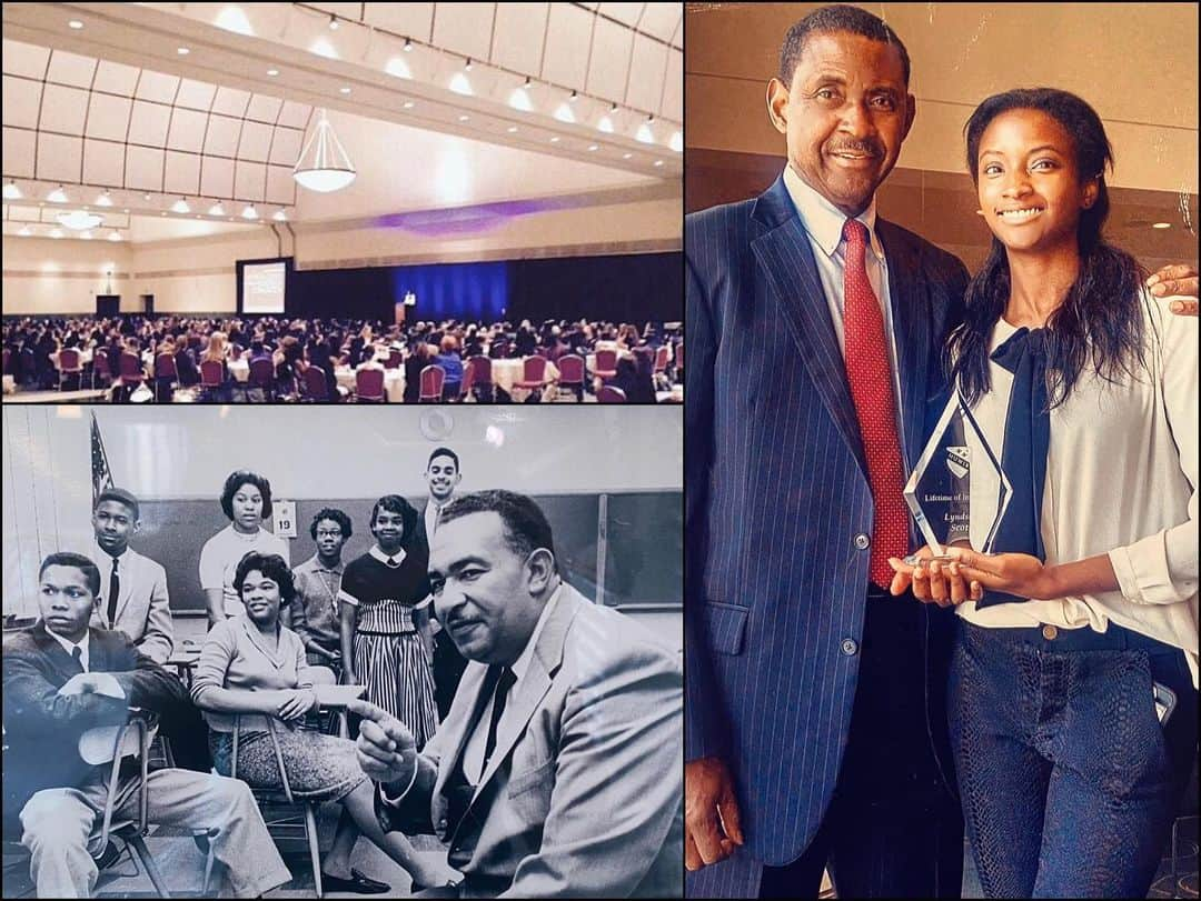 リンジー・スコットさんのインスタグラム写真 - (リンジー・スコットInstagram)「#blackhistorymonth #fbf to my @harvard #keynote speech with my dad in attendance. ❤️ In 1959, Prince Edward County, VA reacted to Brown vs Board’s order to integrate by closing down all the black schools in protest. My dad was one of relatively few to leave his family and everything he knew to continue his education up North. They’d tried to prevent his education, but he went on to graduate from @harvardbusinessschool to spite them. Glad he had the chance to see me speak before his unlikely alma mater.  #RIP Daddy 😇 . . #huwib #blackhistoryhero #1959 #princeedwardcounty #virginia #farmville #brownvboard #segregation #integration #harvard #harvarduniversity #harvardbusinessschool #educationispower #knowledgeispower #daddysgirl」2月29日 2時30分 - lyndsey360