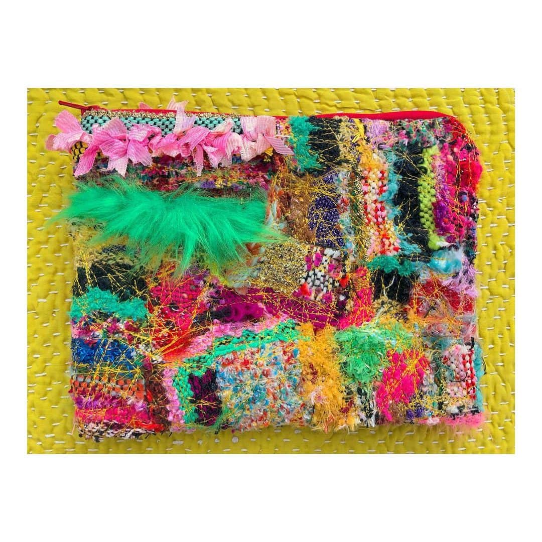 森千波さんのインスタグラム写真 - (森千波Instagram)「#collage#pouch . . . .  #1000weave#weaving#denim#bag#new#newarrival#weaving#yarn#handmade#colorful#cotton#color」2月29日 14時16分 - 1000wave