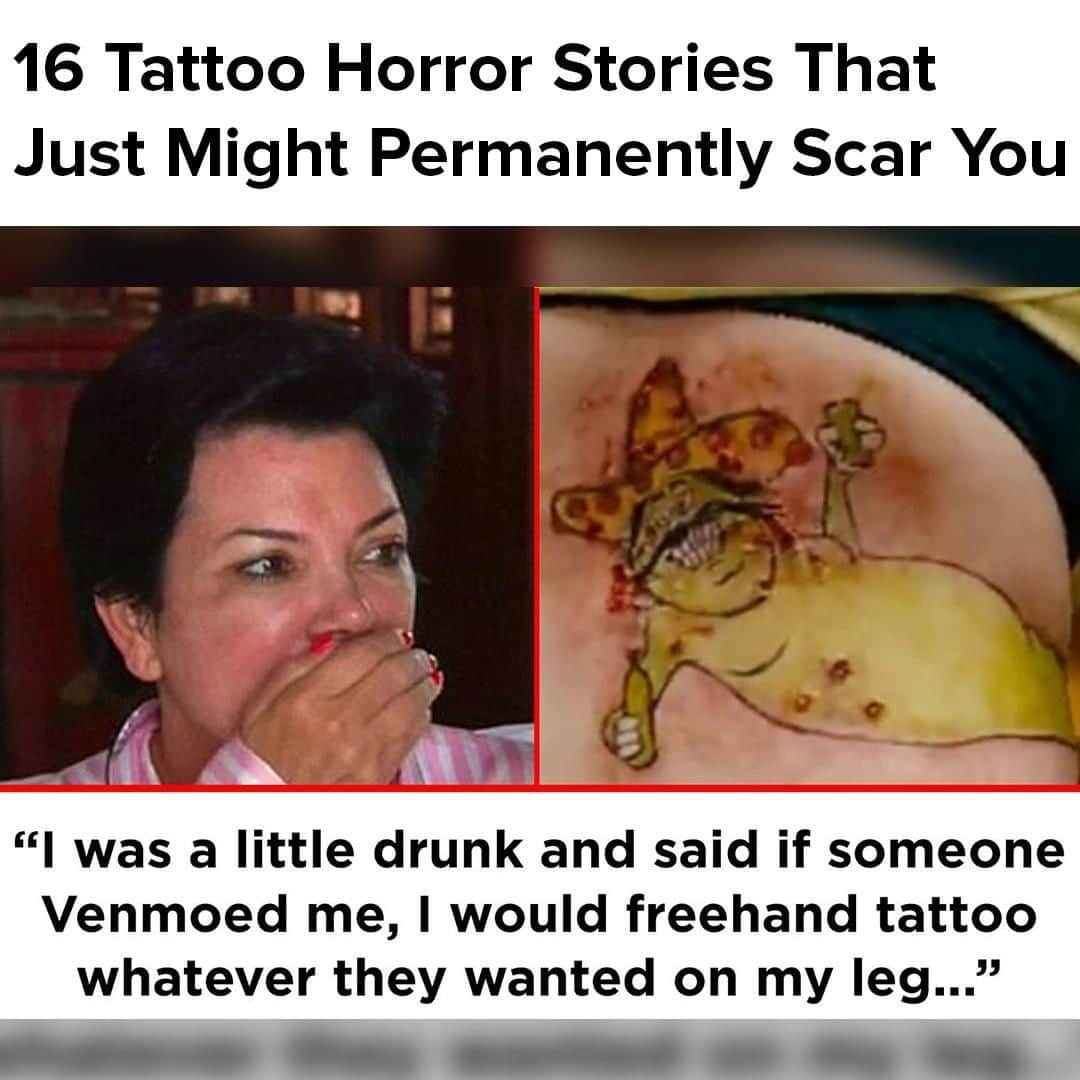 BuzzFeedさんのインスタグラム写真 - (BuzzFeedInstagram)「Recently, we asked the BuzzFeed Community to share their tattoo horror stories. Hit the link in bio to read some of the wildest ones 👆👀」2月29日 16時00分 - buzzfeed