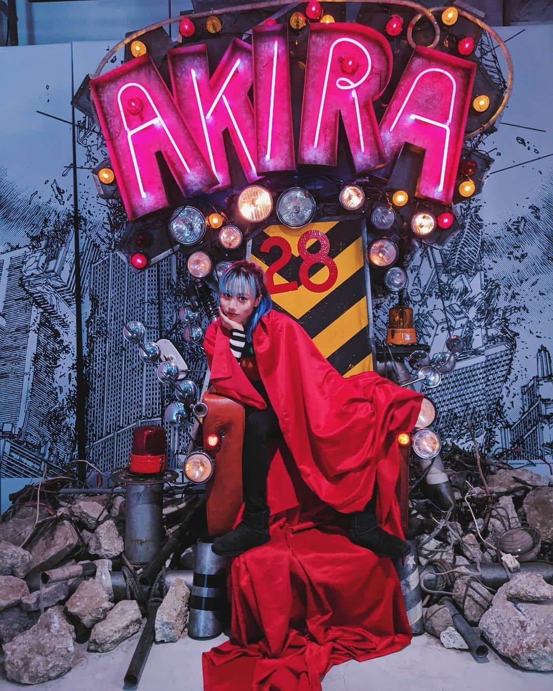草野絵美のインスタグラム：「Tokyo has been Neo Tokyo... It's been Akira in real life stay home and making new songs...🎛️🎚️🎹 #throughback #2020vibes #neotokyo #akira」