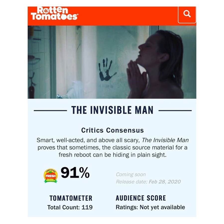 オリヴァー・ジャクソン＝コーエンさんのインスタグラム写真 - (オリヴァー・ジャクソン＝コーエンInstagram)「• The • Invisible • Man •  is OUT TODAY!! It’s Good. Like REALLY really GOOD!  Don’t trust me. Trust Rotten Tomatoes 🍅  Hope you guys enjoy!! 🖤🖤🖤 @elisabethmossofficial  @theinvisiblemanmovie  @blumhouse  @universalpictures」2月29日 10時23分 - ojacksoncohen