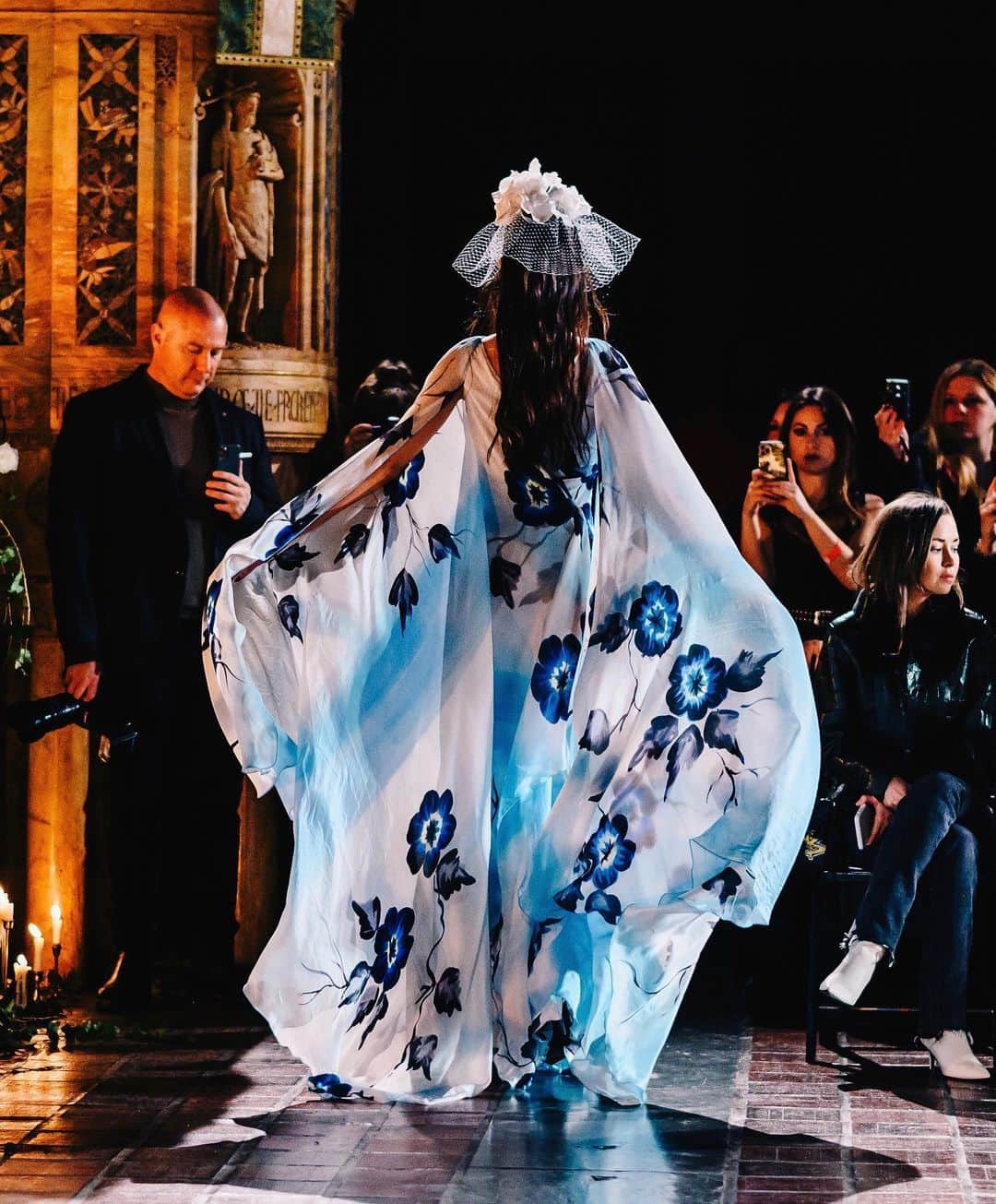 のインスタグラム：「Rodarte’s Hand Painted FW20 Gown on the Runway (ph: @vnina). #rodarte」