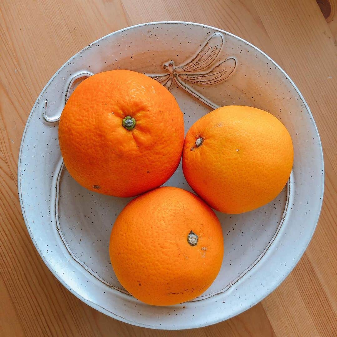 白木夏子さんのインスタグラム写真 - (白木夏子Instagram)「平野宏枝ちゃん @hiroe_hirano から晴富さん@岡山のフルーツがどっさり届いて感動しながら食べていたら、実家やら方々からまた柑橘類が届き、事務所に寄ったら社員皆で無茶々園@愛媛の無農薬いよかんをどっさりお取り寄せしていてちゃっかり私もお取り寄せ仲間にjoinしましたぞ🍊🍊🍊 . 愛媛の無茶々園は、HASUNAでも真珠の買付でお世話になっていて（無農薬のみかん農園の横に真珠の養殖場がある）ジュースもいよかんも、全部幸せの味🍊デコポンもお取り寄せしようかなあ。 . 無農薬の無茶々園いよかんでポヨ子とマーマレードを作ってみた。皮を切ったり混ぜたり、煮込んでいるとあったかくて部屋も加湿されて一石二鳥🌞 トーストにのっけて試食したらこれまた幸せの味…🥺 色が茶色いのは黒糖を入れたから。有り余る砂糖も消費できてよかった。 . 沢山食べて筋トレしてコロナに負けず元気に過ごそーー💪 #ポヨ子 #マーマレードジャム #無茶々園」2月29日 16時33分 - natsukoshiraki