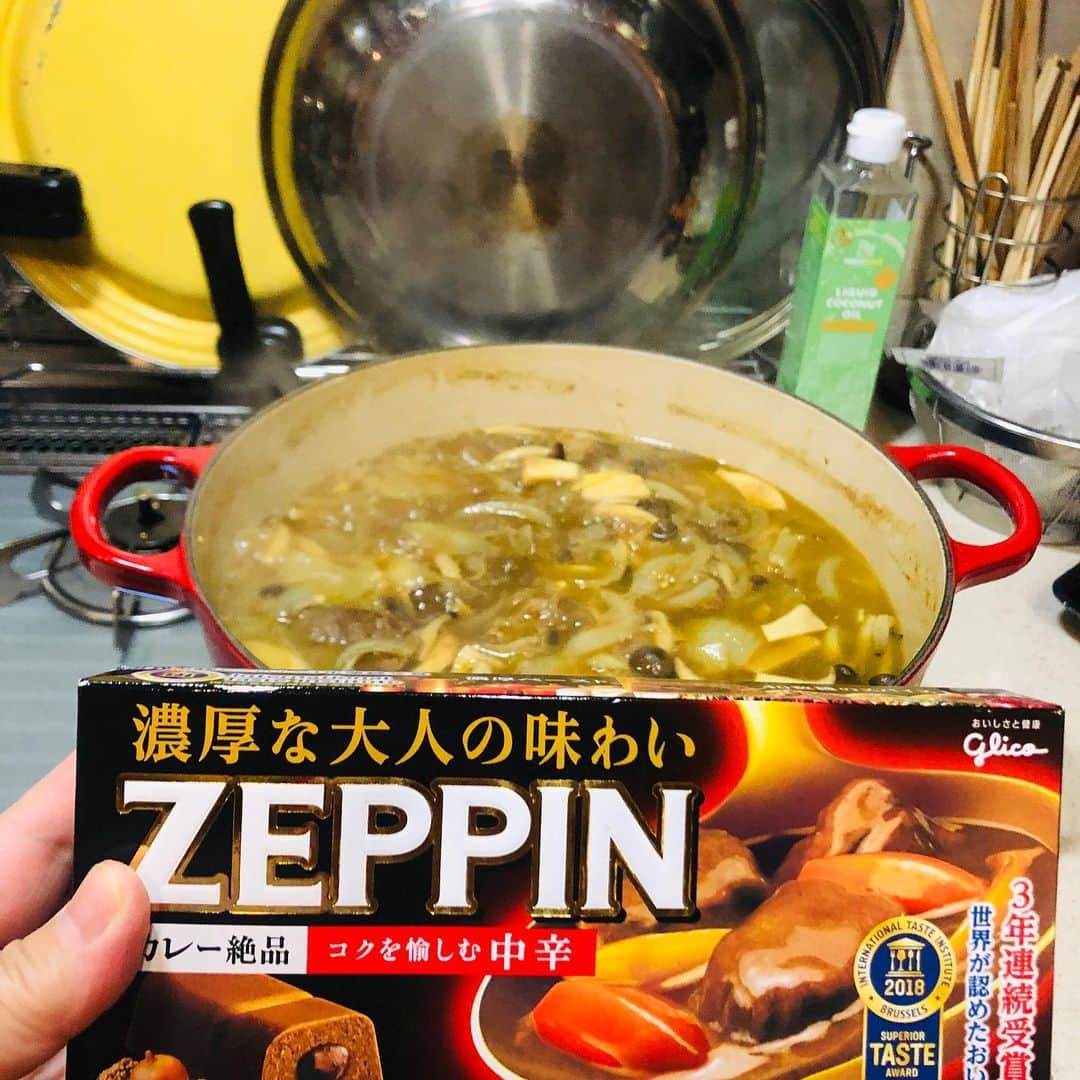 原日出子さんのインスタグラム写真 - (原日出子Instagram)「今日は じっくりスネ肉を煮込んで スパイスちょい足しで ZEPPINを投入〜〜👍 発芽雑穀玄米も タイミング良く炊き上がる予定✨ 今日も一日 お片付けだったので 夕飯は カレーとサラダくらいかな。 まだまだ 煮込み中〜〜(*^^*) #お家ご飯 #かあちゃんの味 #カレーはZEPPIN #原日出子 #今日食べた物が明日の身体を作る #おうちじかん」2月29日 19時03分 - hara_hideko