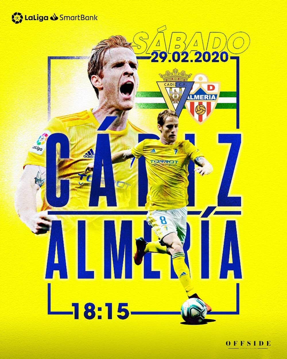 アレハンドロ・フェルナンデス・イグレシアスのインスタグラム：「Carranza. Fútbol. Cádiz 💛💙 #amarillossonsuscorazones #AF8」